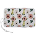 Flower White Pattern Floral Pen Storage Case (L) View1