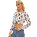 Flower White Pattern Floral Lightweight Long Sleeve Sweatshirt View2