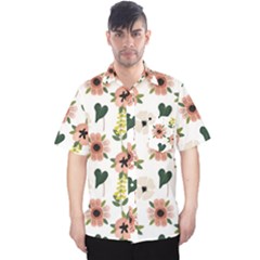 Flower White Pattern Floral Men s Hawaii Shirt