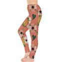 Flower Pink Brown Pattern Floral Everyday Leggings  View3