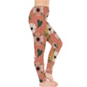 Flower Pink Brown Pattern Floral Everyday Leggings  View4