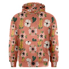 Flower Pink Brown Pattern Floral Men s Core Hoodie by anzea