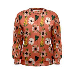 Flower Pink Brown Pattern Floral Women s Sweatshirt