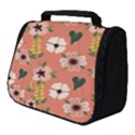 Flower Pink Brown Pattern Floral Full Print Travel Pouch (Small) View1