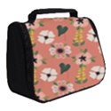 Flower Pink Brown Pattern Floral Full Print Travel Pouch (Small) View2