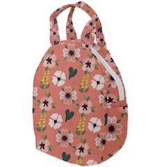 Flower Pink Brown Pattern Floral Travel Backpack