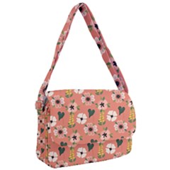 Flower Pink Brown Pattern Floral Courier Bag