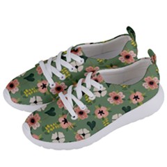 Flower Green Pink Pattern Floral Women s Lightweight Sports Shoes by anzea