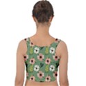 Flower Green Pink Pattern Floral Velvet Crop Top View2