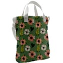 Flower Green Pink Pattern Floral Canvas Messenger Bag View2