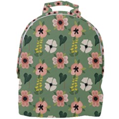 Flower Green Pink Pattern Floral Mini Full Print Backpack by anzea