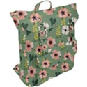 Flower Green Pink Pattern Floral Buckle Up Backpack View2