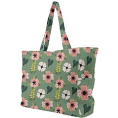 Flower Green Pink Pattern Floral Simple Shoulder Bag