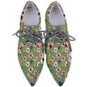 Flower Green Pink Pattern Floral Pointed Oxford Shoes View1