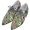 Flower Green Pink Pattern Floral Pointed Oxford Shoes View2