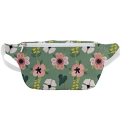 Flower Green Pink Pattern Floral Waist Bag 