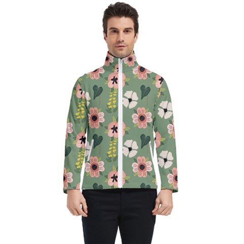 Flower Green Pink Pattern Floral Men s Bomber Jacket by anzea