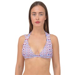 Nautical Digital Paper Nautical Boat Double Strap Halter Bikini Top