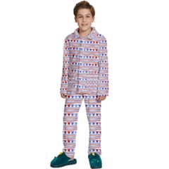 Nautical Digital Paper Nautical Boat Kids  Long Sleeve Velvet Pajamas Set by anzea