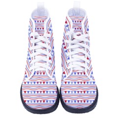 Nautical Digital Paper Nautical Boat Men s High-top Canvas Sneakers by anzea