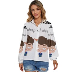 I Graduated Can I Sleep Now  Women s Long Sleeve Button Up Shirt