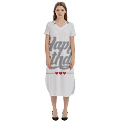 Birthday  T-shirt Midi Dress With Pockets by didisemporium