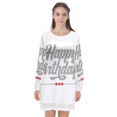 Birthday  Long Sleeve Chiffon Shift Dress  by didisemporium