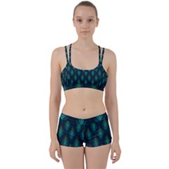 Peacock Texture 3d Pattern Peacock Texture Perfect Fit Gym Set