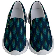 Peacock Texture 3d Pattern Peacock Texture Kids Lightweight Slip Ons by Loisa77