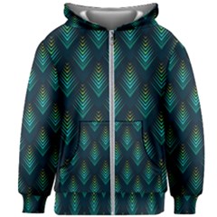 Peacock Texture 3d Pattern Peacock Texture Kids  Zipper Hoodie Without Drawstring