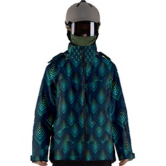 Peacock Texture 3d Pattern Peacock Texture Men s Zip Ski And Snowboard Waterproof Breathable Jacket