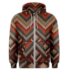 Texture Pattern Fabric Men s Zipper Hoodie