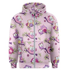 Owls Bird Animal Pattern Men s Zipper Hoodie