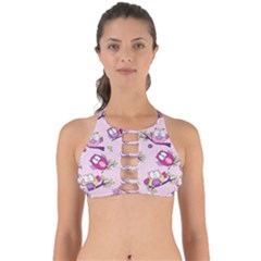 Owls Bird Animal Pattern Perfectly Cut Out Bikini Top by Loisa77