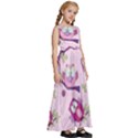 Owls Bird Animal Pattern Kids  Satin Sleeveless Maxi Dress View3