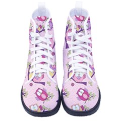 Owls Bird Animal Pattern Women s High-top Canvas Sneakers by Loisa77