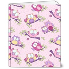 Owls Bird Animal Pattern 8  X 10  Softcover Notebook by Loisa77