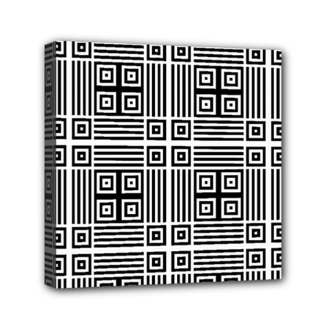 Squares Inside Background Checkered Contemporary Effect Electronic Futuristic Graphic Illusion Modern Mini Canvas 6  X 6  (stretched)