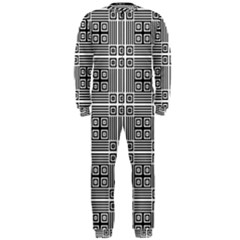 Squares Inside Background Checkered Contemporary Effect Electronic Futuristic Graphic Illusion Modern Onepiece Jumpsuit (men)