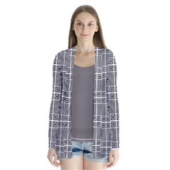 Squares Inside Background Checkered Contemporary Effect Electronic Futuristic Graphic Illusion Modern Drape Collar Cardigan by Loisa77