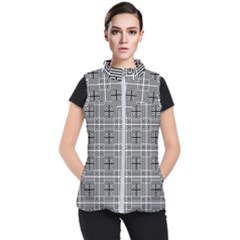 Squares Inside Background Checkered Contemporary Effect Electronic Futuristic Graphic Illusion Modern Women s Puffer Vest