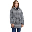 Squares Inside Background Checkered Contemporary Effect Electronic Futuristic Graphic Illusion Modern Kids  Hooded Longline Puffer Jacket View1