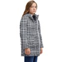 Squares Inside Background Checkered Contemporary Effect Electronic Futuristic Graphic Illusion Modern Kids  Hooded Longline Puffer Jacket View2