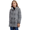 Squares Inside Background Checkered Contemporary Effect Electronic Futuristic Graphic Illusion Modern Kids  Hooded Longline Puffer Jacket View3