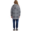 Squares Inside Background Checkered Contemporary Effect Electronic Futuristic Graphic Illusion Modern Kids  Hooded Longline Puffer Jacket View4