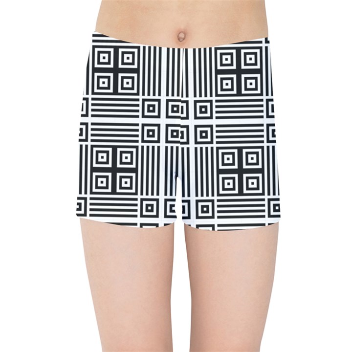 Squares Inside Background Checkered Contemporary Effect Electronic Futuristic Graphic Illusion Modern Kids  Sports Shorts