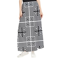 Squares Inside Background Checkered Contemporary Effect Electronic Futuristic Graphic Illusion Modern Maxi Chiffon Skirt by Loisa77