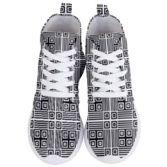 Squares Inside Background Checkered Contemporary Effect Electronic Futuristic Graphic Illusion Modern Women s Lightweight High Top Sneakers by Loisa77