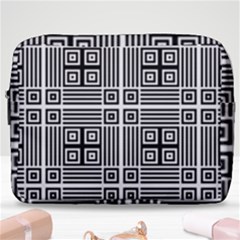 Squares Inside Background Checkered Contemporary Effect Electronic Futuristic Graphic Illusion Modern Make Up Pouch (large) by Loisa77