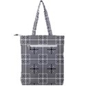 Squares Inside Background Checkered Contemporary Effect Electronic Futuristic Graphic Illusion Modern Double Zip Up Tote Bag View2